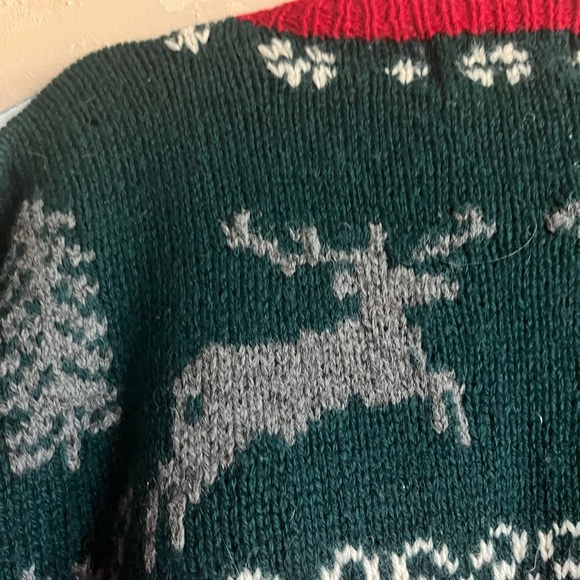 Vintage Eddie Bauer Wool Sweater Cardigan 1990 Christmas Womens Large - Picture 9 of 9